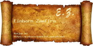 Einhorn Zamfira névjegykártya